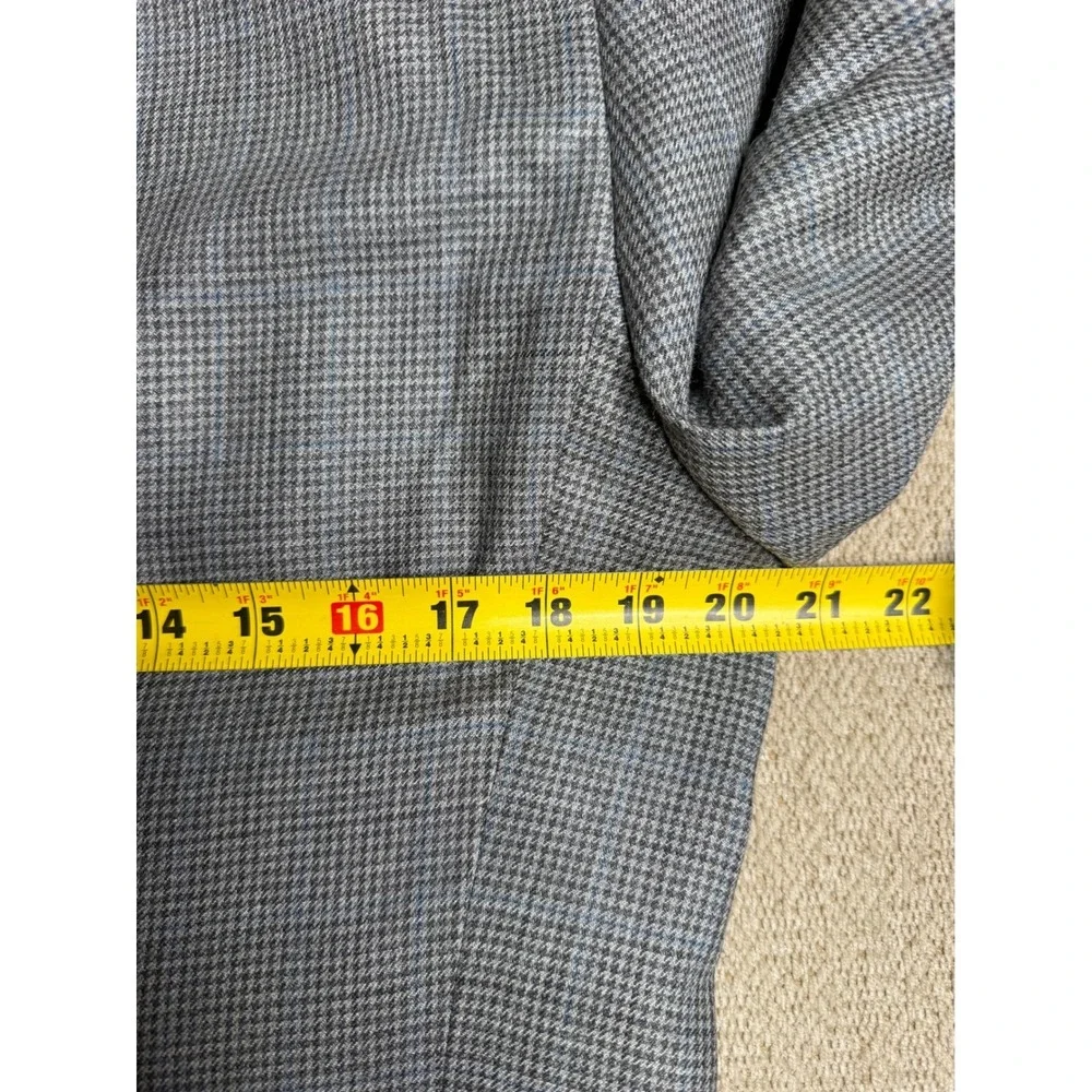 LAUREN Ralph Lauren Mens Blazer Sport Coat 38S Gray Blue Houndstooth Wool‎ Silk - Picture 10 of 12